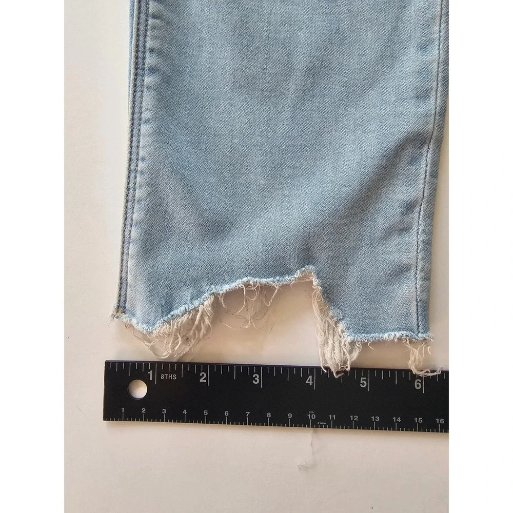 American Eagle Mom Jeans Womens 2 Light Wash High‎ Rise Frayed Y2K